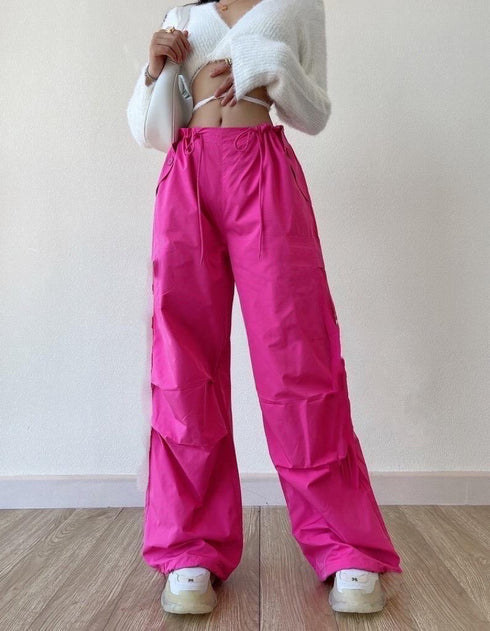 HELLO FASHION Pleated Loose Cargo Pants